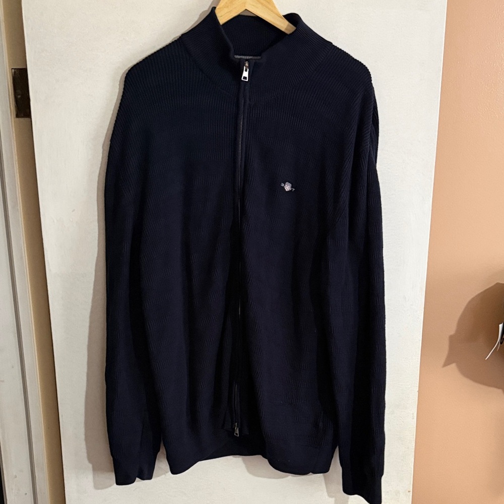 Gant Men's Dark Blue Zip-Up Sweater